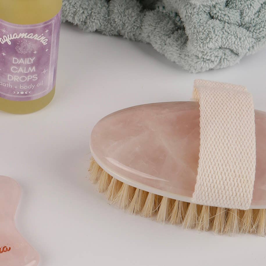 Aquamarina Beauty - Wholesale Bath & Body Set - Rose Quartz Body Brush1