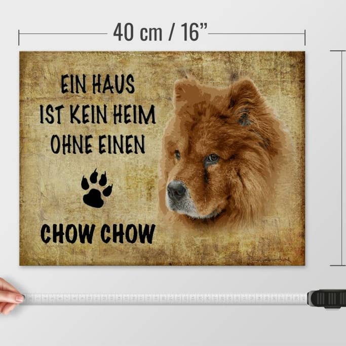Femer – wholesale Skylt – Träskylt som säger 40x30 cm Chow hundpresent trädekorativ skylt