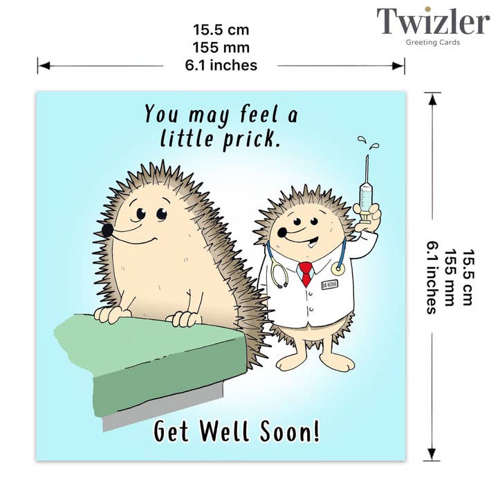 Twizler Ltd - Vente Carte de bon rétablissement - Carte humoristique Little Prick - Get Well Soon2