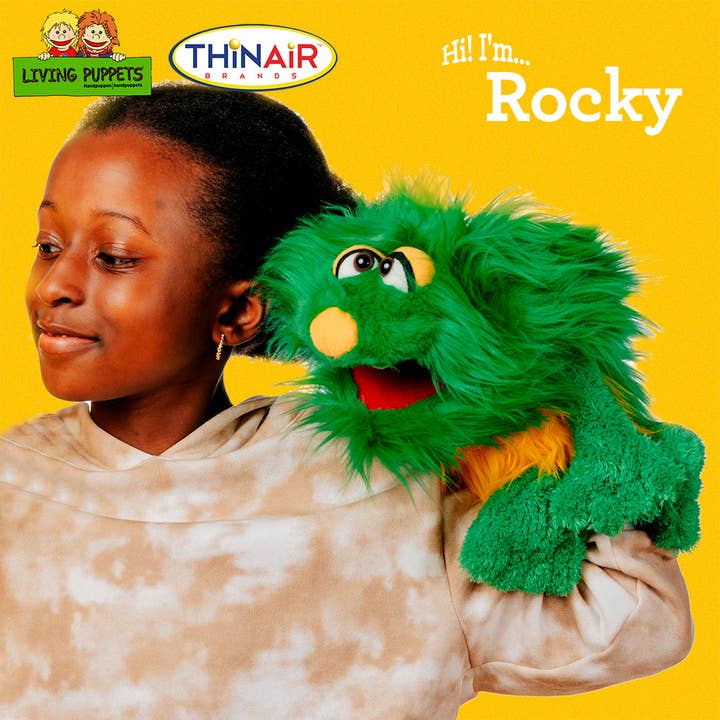Living Puppets - Rocky 16inch Green Hand Puppet for wholesale by Thin Air Brands