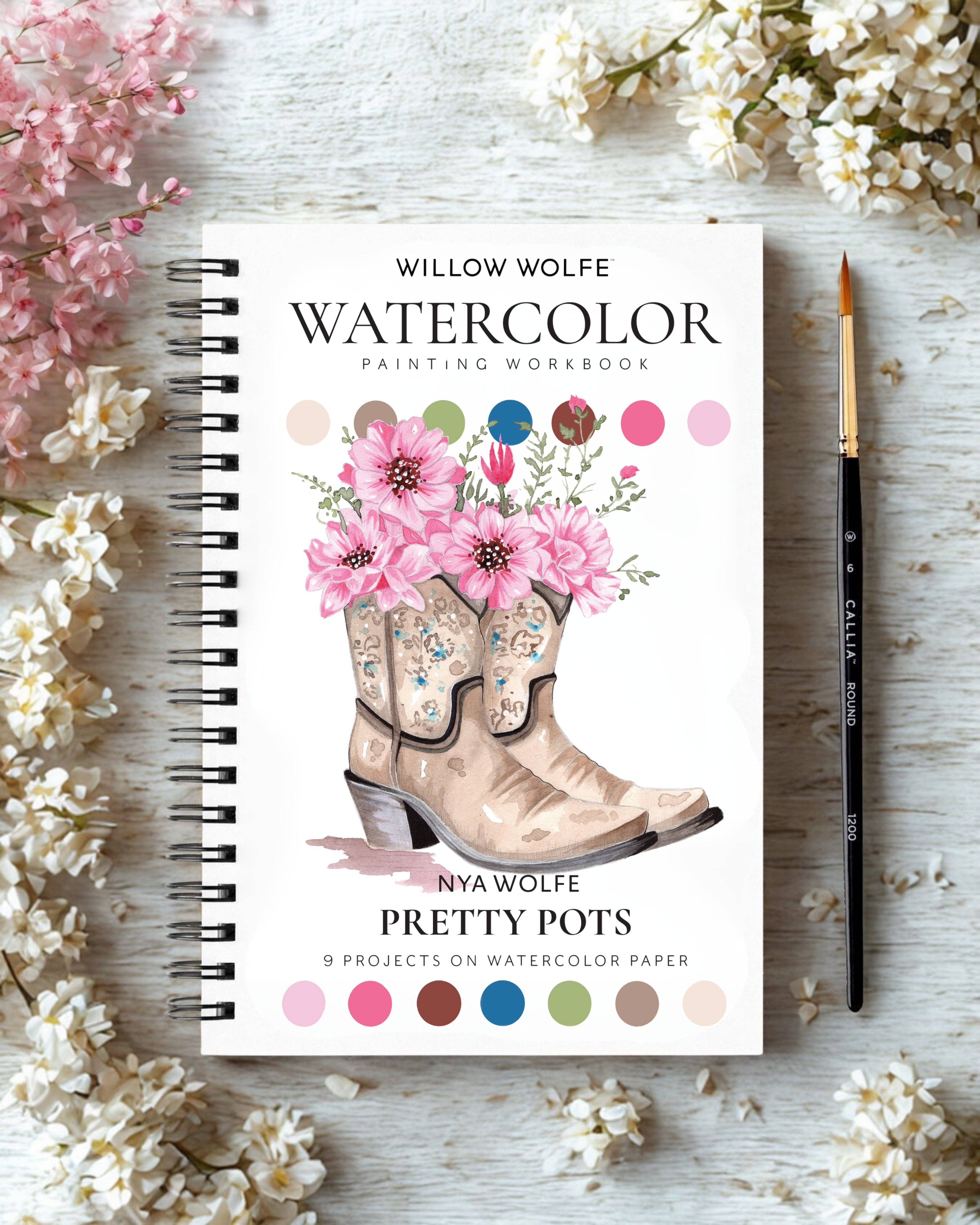 willowwolfe - Vendita all'ingrosso Sketchbook/blocchi per schizzi - Pretty Pots Watercolor Workbook di Nya Wolfe2
