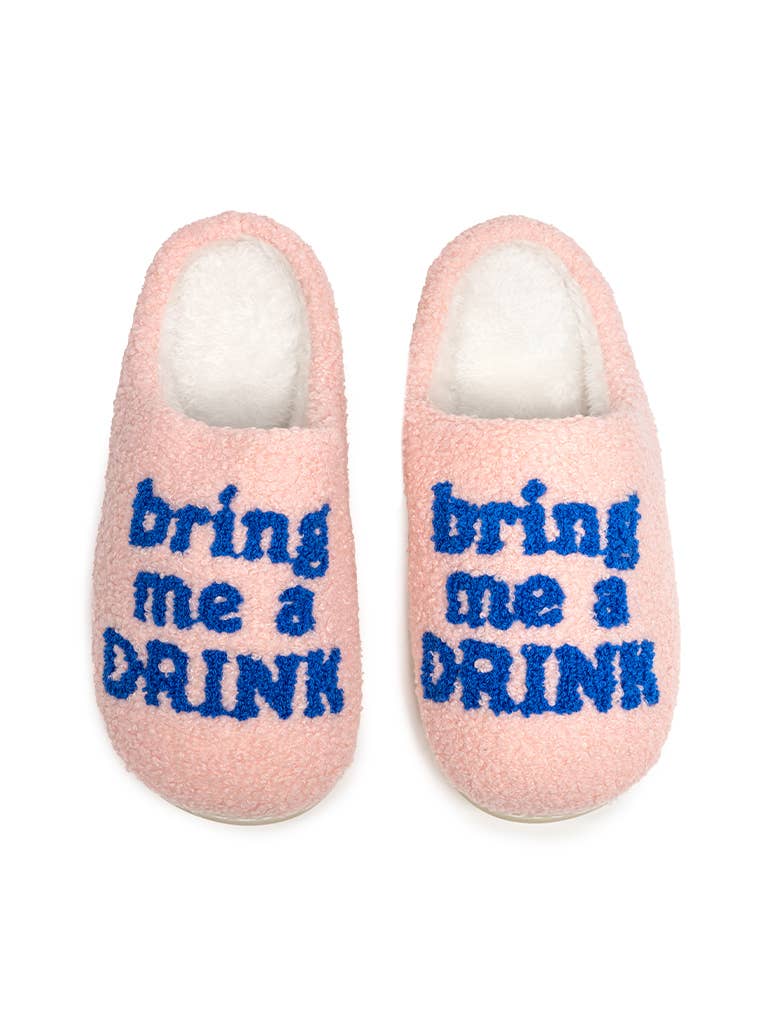 Living Royal - Wholesale Slippers - Women's - Indoor / Outdoor Slippers - "Bring Me a Drink" - Pink0