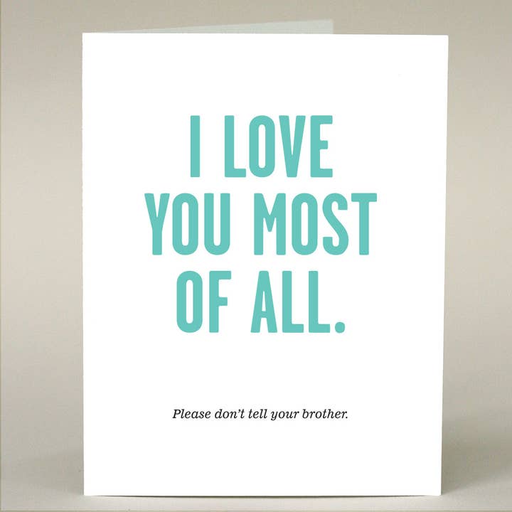 Ne dites pas à votre carte frère pour la vente par Sweet & Snarky Greeting Card Company