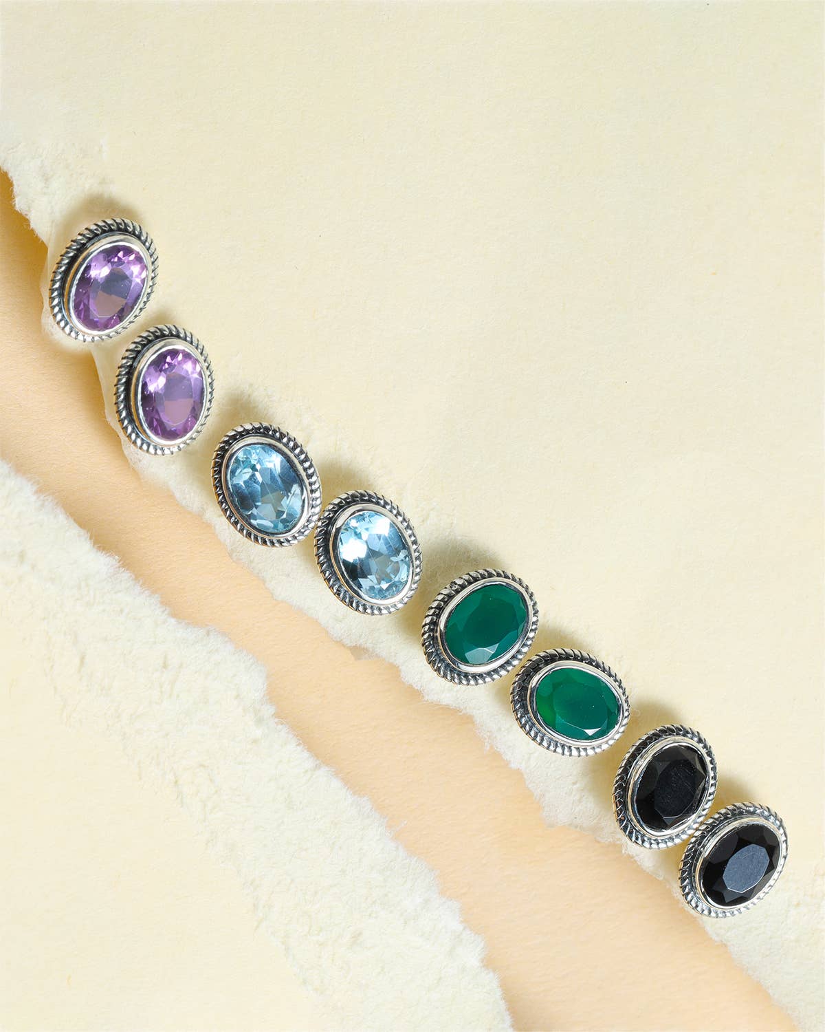 Tiramisu - Wholesale Stud/Post Earrings - Green Onyx 925 Sterling Silver Stud Earrings Jewelry3