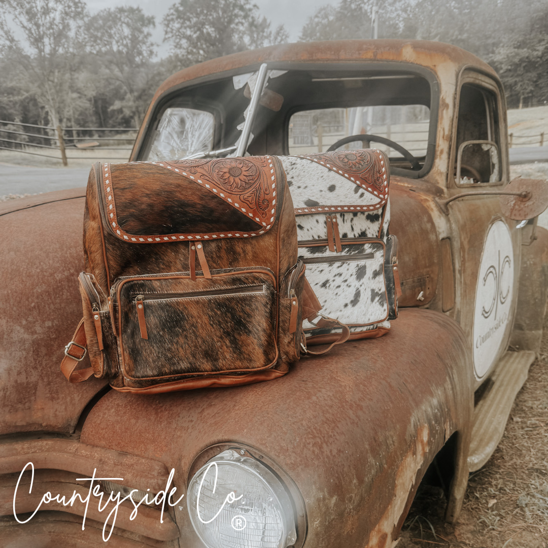 Texas Western Cowhide Bags and More – Großhandel Rucksack – Damen – Mesa Rindsleder Rucksack Laptop-Tasche, Reisetasche5