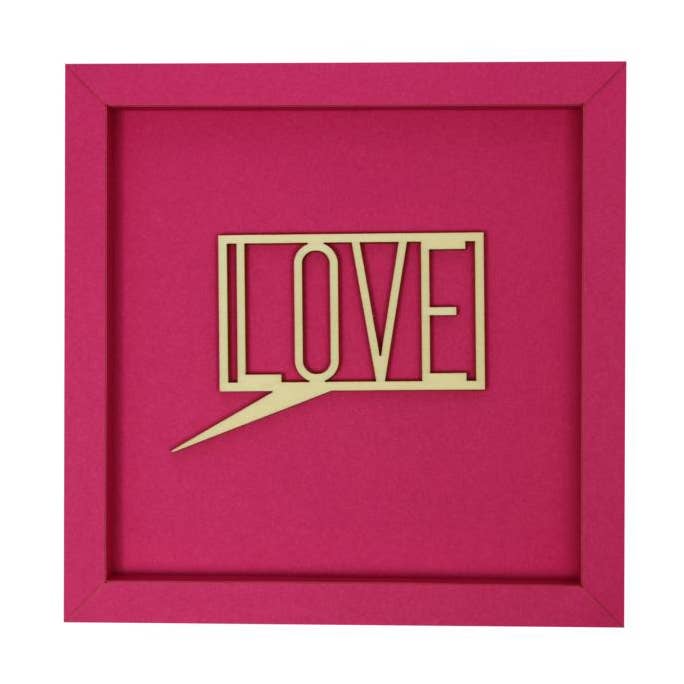 LOVE - magnete con scritta in legno con cornice in carta per la vendita all'ingrosso da parte di werkpunk