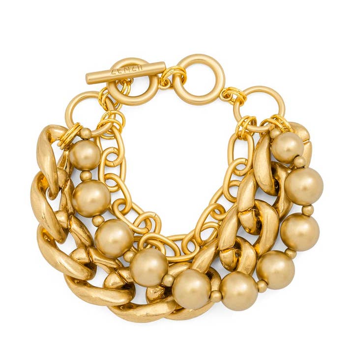 ZENZII Jewelry - Wholesale Link & chain bracelet - Mixed Media Toggle Bracelet