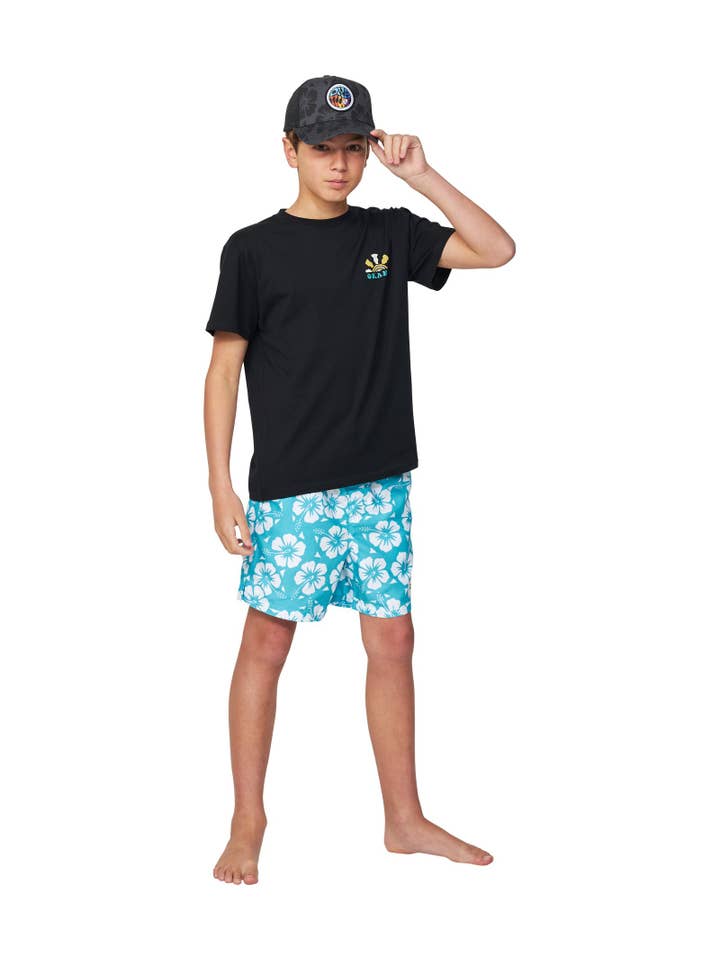Okanui - Wholesale Swim shorts – Kids - Boys - Swim Short - Hibiscus Aqua