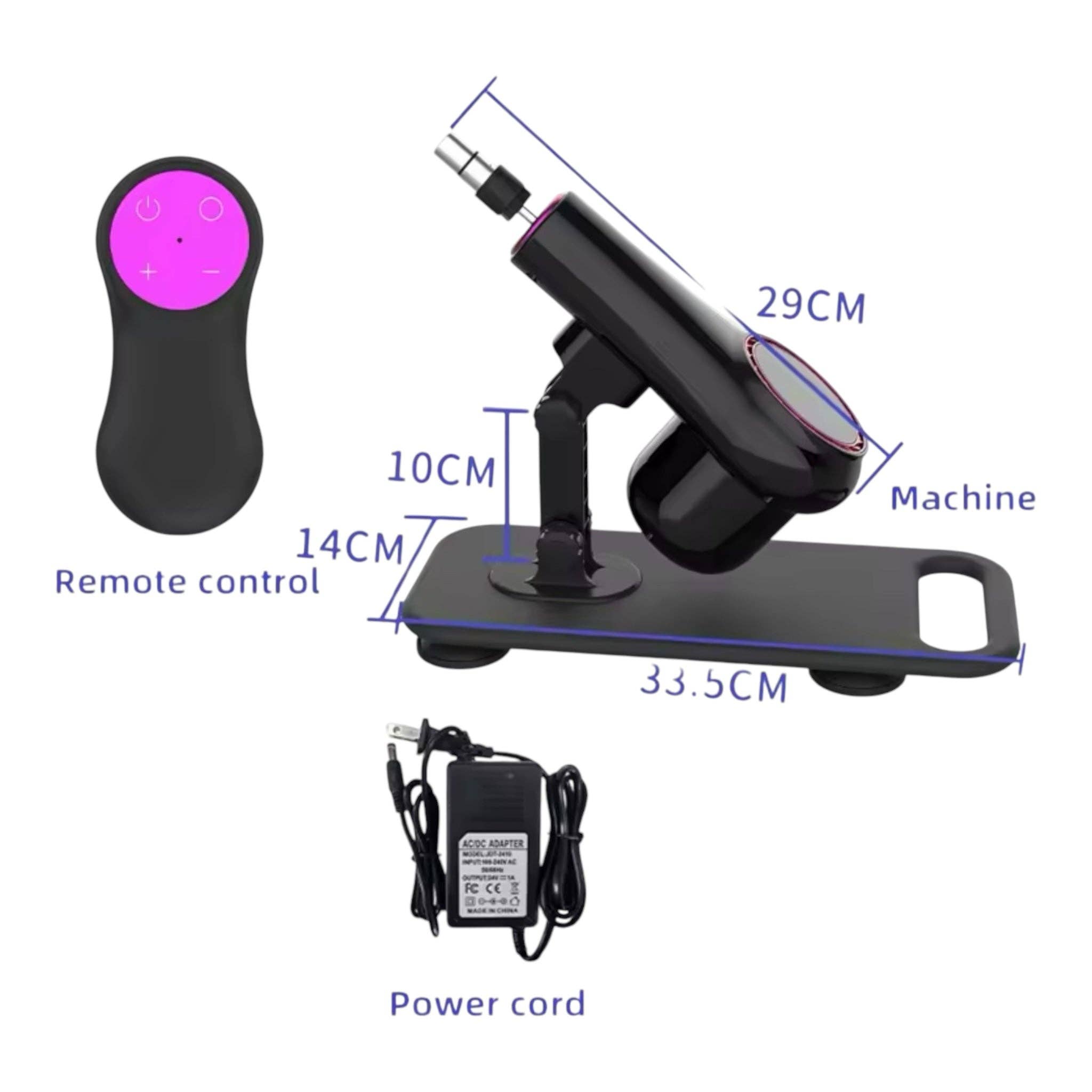 Kinky Pleasure - Wholesale Sex Toy - Kinky Pleasure - AX107 - Fuck Machine with Crystal Dildo Attachment - Remote Control - Includes 2 Attachments14