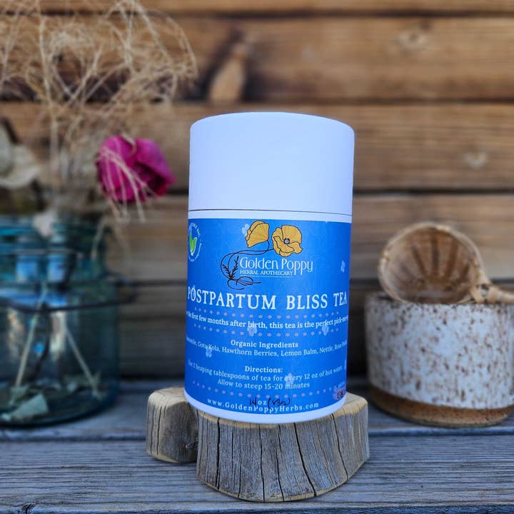 Golden Poppy Herbal Apothecary - Wholesale Nursing Tea - Maternity - Postpartum Bliss Tea, 14 oz Tube (103g)3