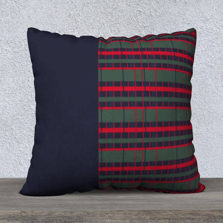 Accent Kissen 22x22 Tartan - Marineblau und Grün 🇨🇦 für den Großhandel von The Wheaten Store