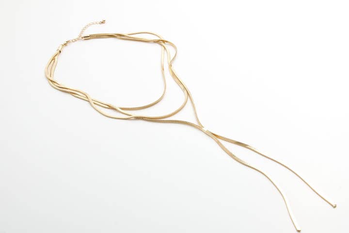 Long snake chain necklace for wholesale by Accessoires by KHB