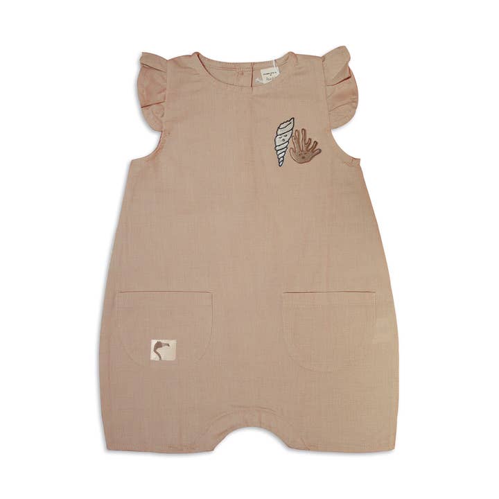 Ivory Cream ‘Shell And Coral’ Short Jumpsuit for wholesale by AUNTIE ME