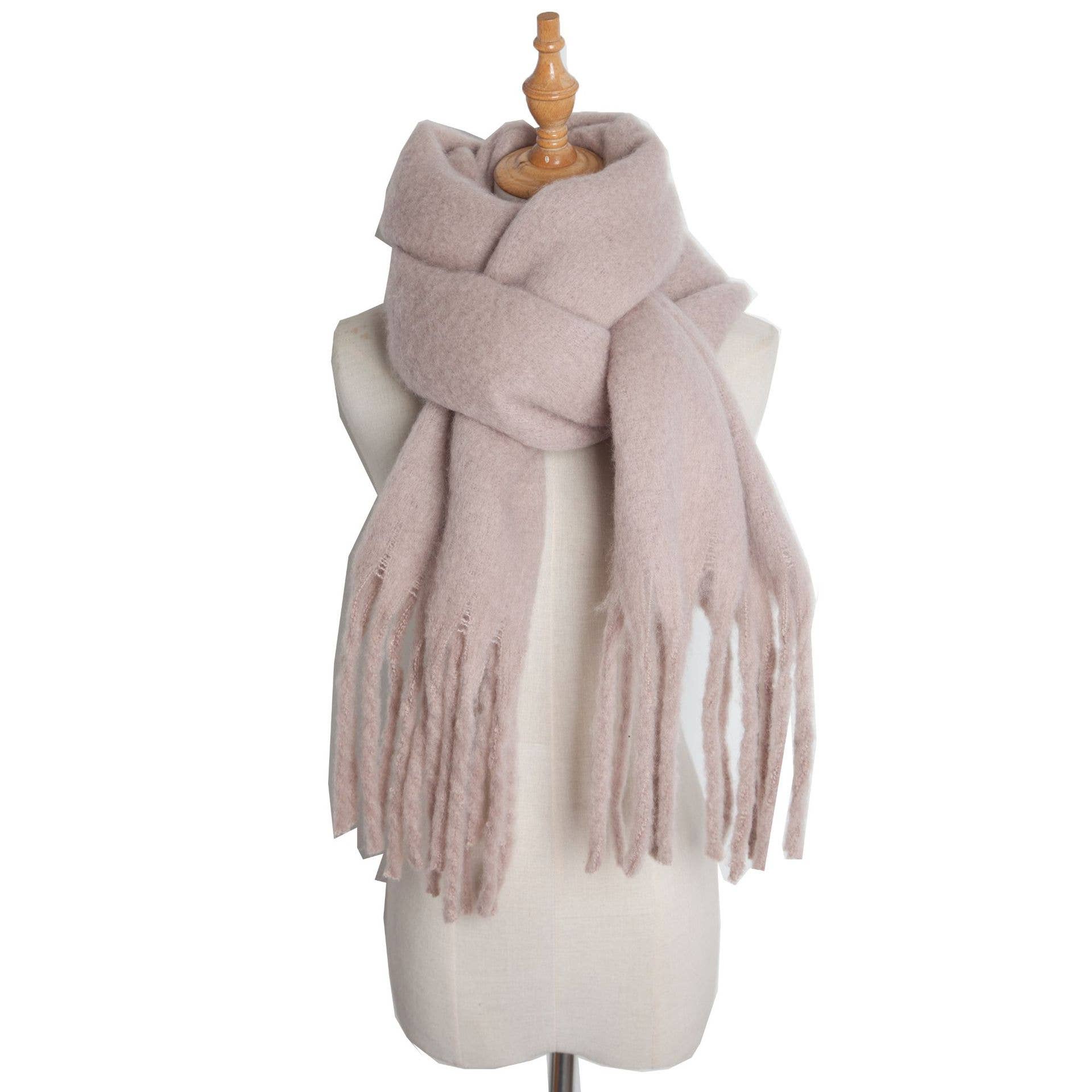 HIDDENBRAND - Wholesale Scarf - Women's - soft cozy classic solid fringe scarf wrap25