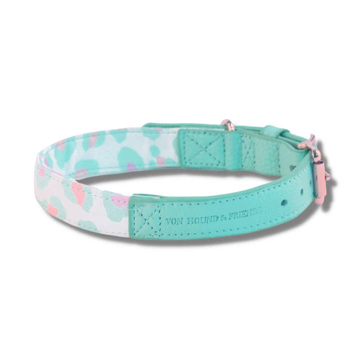 Collier pour animaux de compagnie en cuir Blue Crush pour la vente par Von Hound And Friends