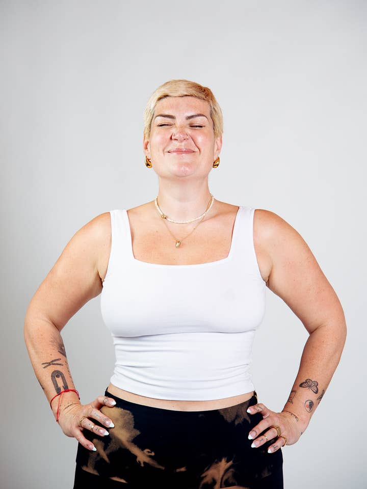 Débardeur court à encolure carrée en blanc pour la vente par Manners London