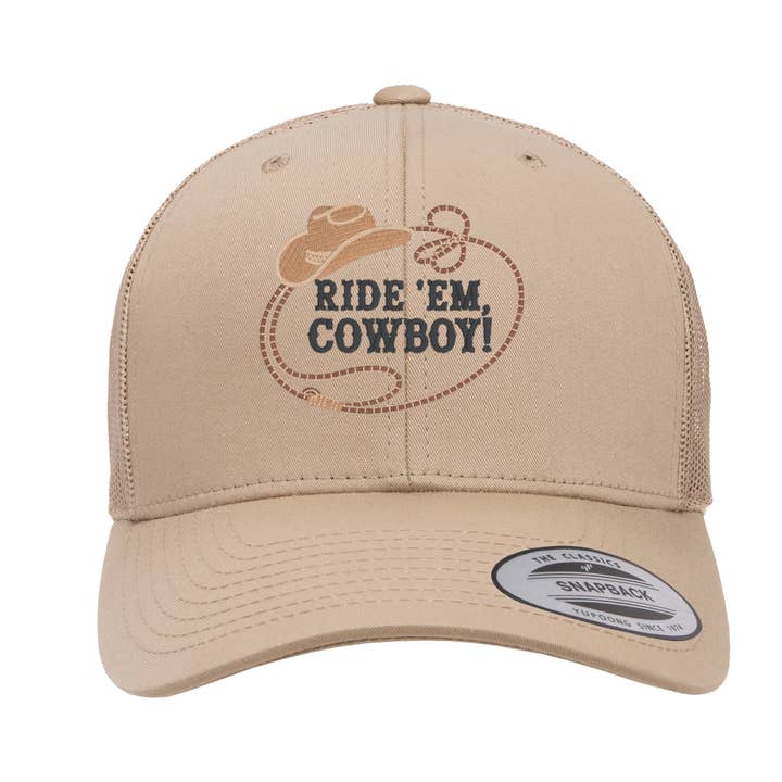 Ride 'Em, Cowboy! Embroidered trucker cap, Unisex cap for wholesale by Thread and Needles Co