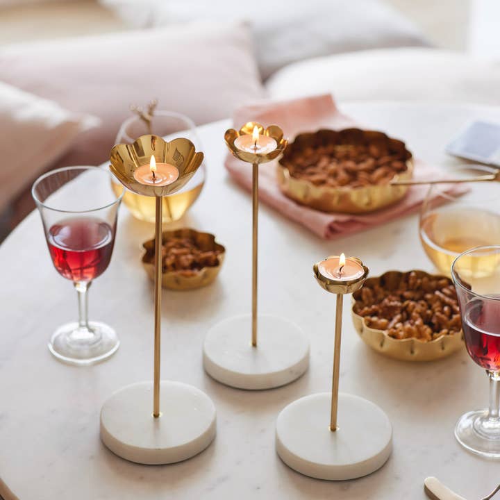 Fleck - Wholesale Candle holder - Lotus Brass Candle Holders, Set of 33