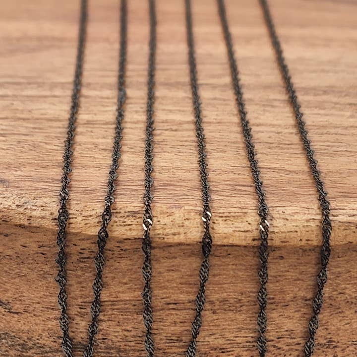 19.5" Black Rhodium Plated over Sterling Silver Chain, SS009 for wholesale by Beads Creation