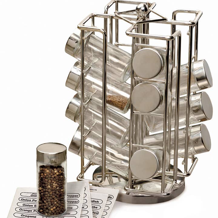 RSVP International - Wholesale Spice Rack - Revolving Spice Rack W 16 Jars + Labels3