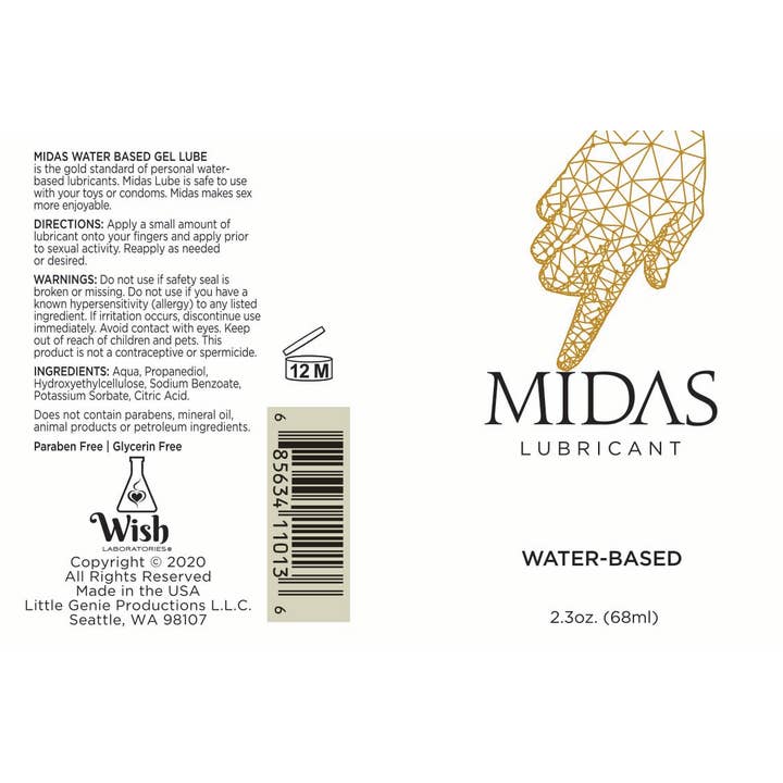 Little Genie Productions – Großhandel Gleitmittel – Midas Flüssiges Körperschmiermittel, 2 Unzen