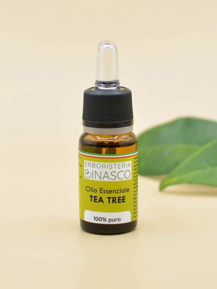 Huile essentielle d'arbre à thé pour la vente par Erboristeria Binasco