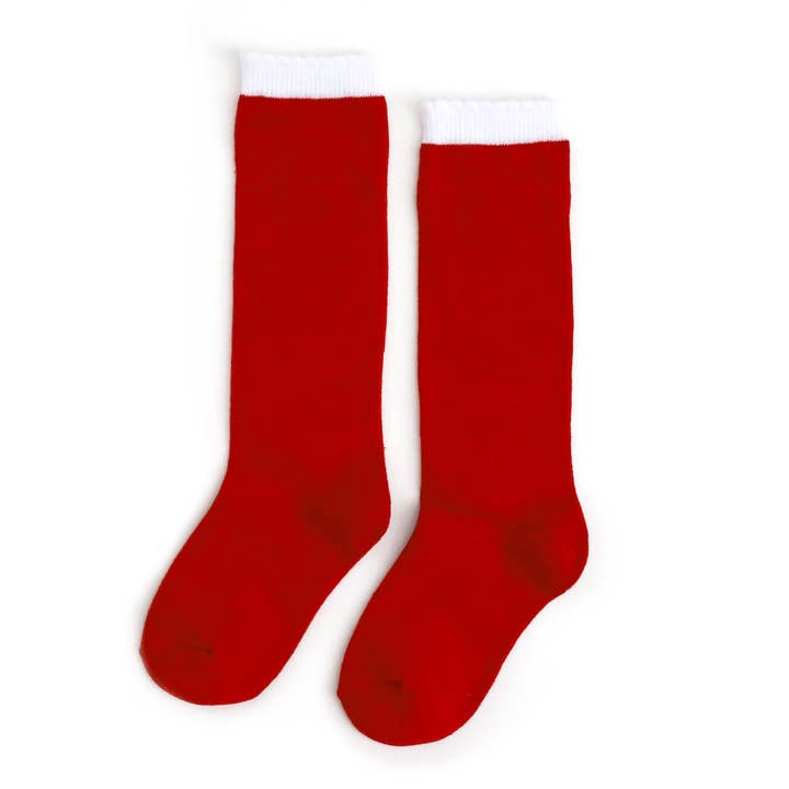 Little Stocking Co. - Wholesale Socks - Kids & Baby - Santa Baby Scalloped Knee High Socks
