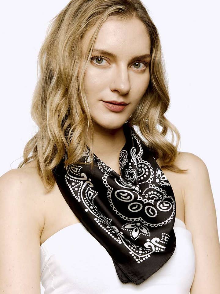 FLORAL PAISLEY PRINTED SILKY BANDANA SPSS-6069 for wholesale by anbfashion