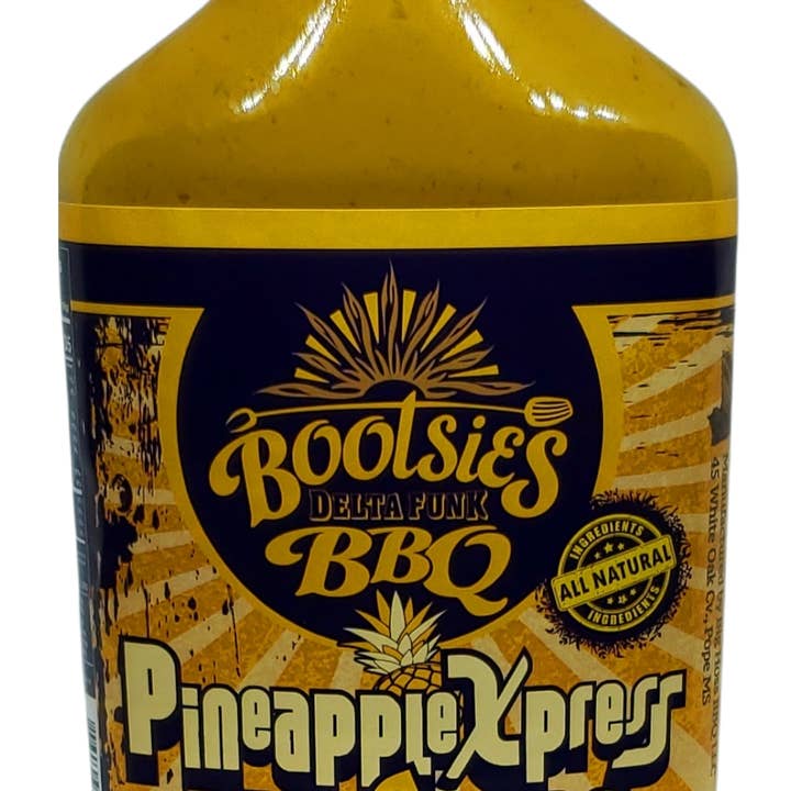 Bootsie’s PineappleXpress Mustard BBQ Sauce for wholesale by Bootsie's Delta Funk BBQ