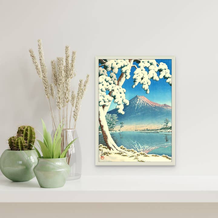 Clearing after a Snowfall on Mount Fuji by Kawase Hasui for wholesale by Vintage Wall Graphics