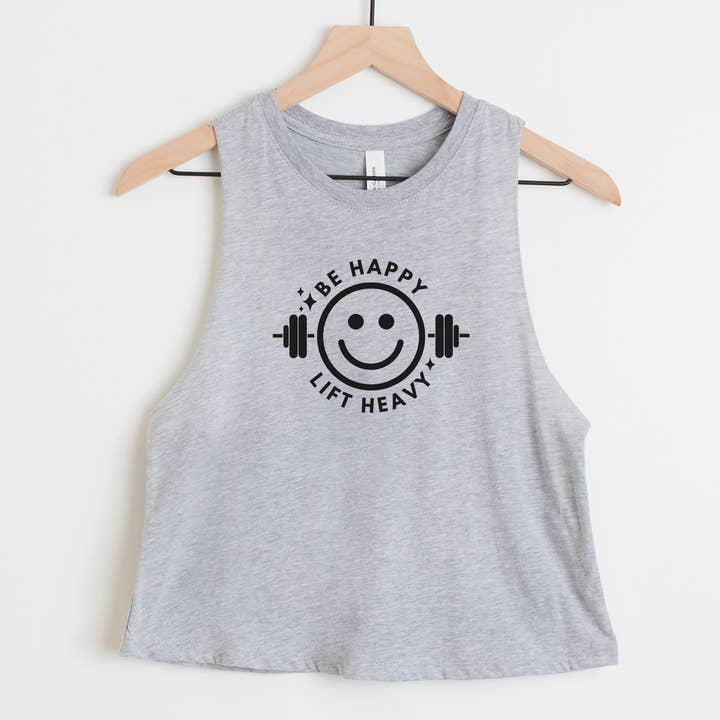 Stiles Tee Co. - Wholesale Tank Top - Women's - Workout Tank Top – Be Happy Lift Heavy – Gym Apparel0