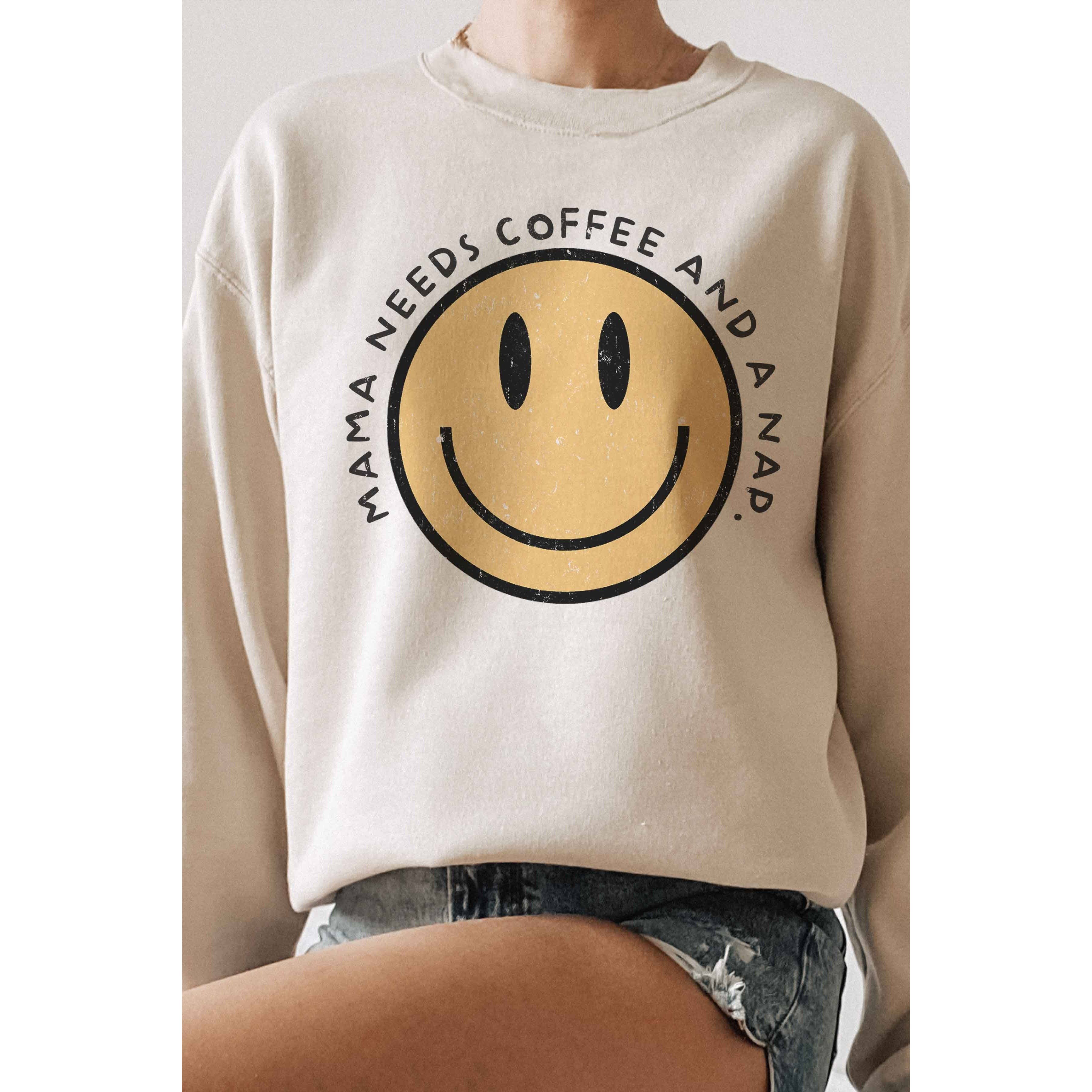 BLUME & CO. - Wholesale Graphic Sweatshirt - Women's - MAMA NEEDS COFFEE AND A NAP Graphic Sweatshirt2