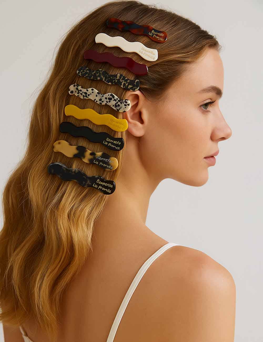 Sweetkama – Clips para cabelo - Mulher por atacado – Conjunto de 2 Ganchos de Cabelo Simples Vintage Geométricos para Senhoras4