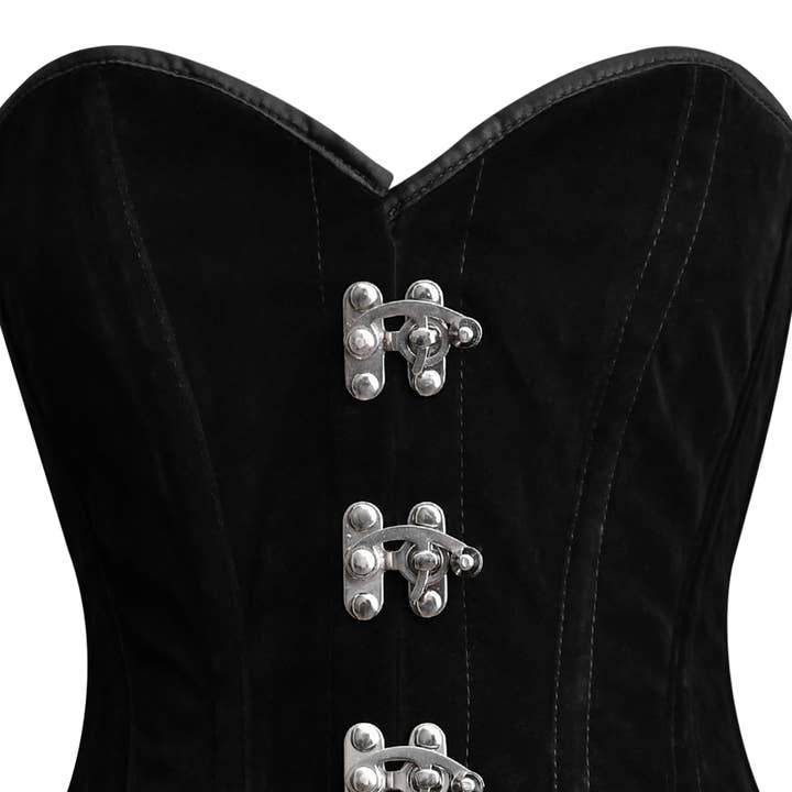 Miss Leather - Wholesale Corset - Women's - Black Velvet Overbust Corset | Women's Waist Trainer2