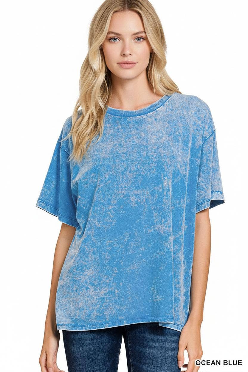 42POPS - Wholesale Knit Top - Women's - .Vintage Wash Oversize Cotton Tee47