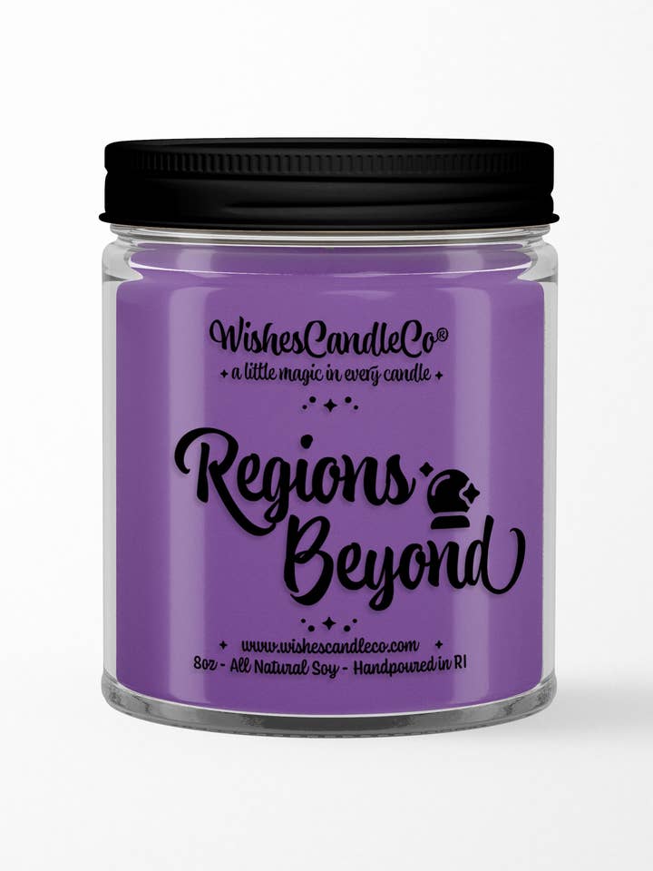 Regions Beyond 8oz Hidden Pin Candle for wholesale by Wishes Candle Co