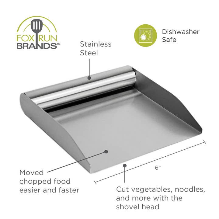 Fox Run Brands - Wholesale Kitchen tool/gadget - Fox Run Stainless Steel Kitchen Food Scoop, 6" Food Scraper5