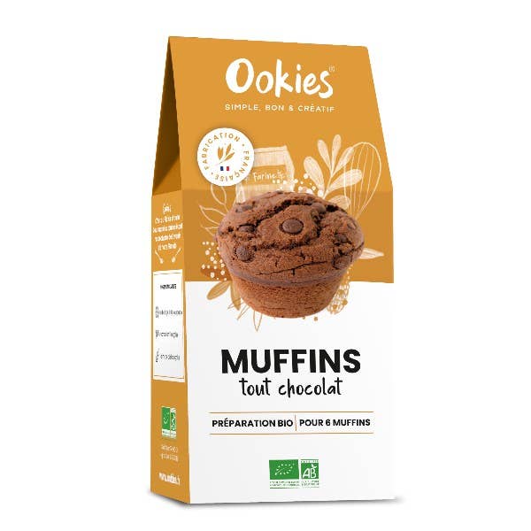 ADG Diffusion - Vente Mélanges pour cupcakes - PRÉPARATION POUR GÂTEAU BIO- MUFFINS TOUT CHOCOLAT 300g0