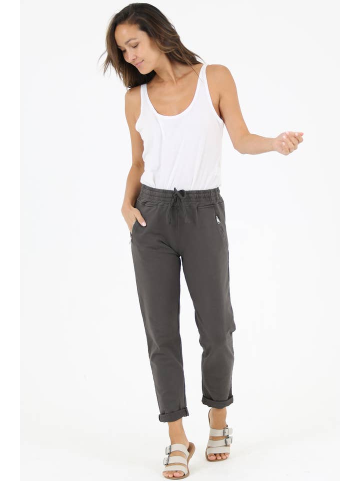Nostalgia - Vente Pantalon d'intérieur/de jogging – femme - JOGG DE JOGGING EN TISSU ÉPONGE NP746-ASIS AVEC LIEN À NOUER SUR LE DEVANT ET POCHE ZIPPÉE