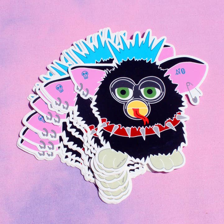 Furby Y2K Vinyl Sticker for wholesale by Peach Beast