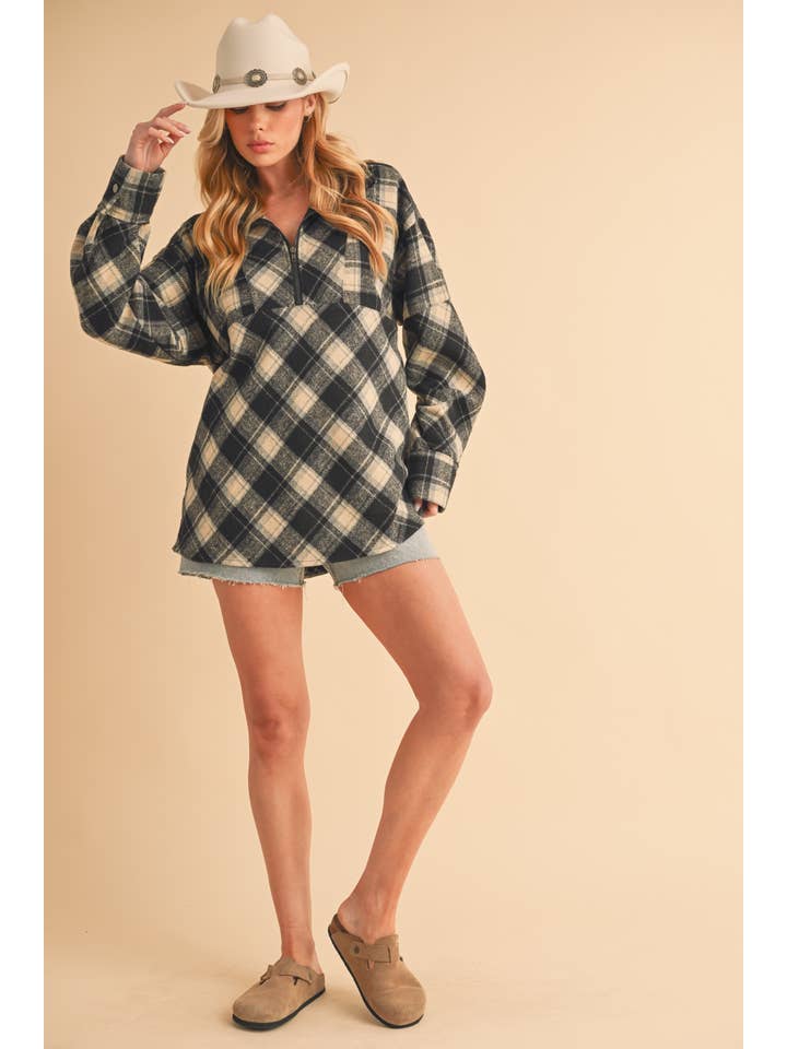 AEMI + CO - Wholesale Knit Top - Women's - 8421EK Mya Plaid Pullover29