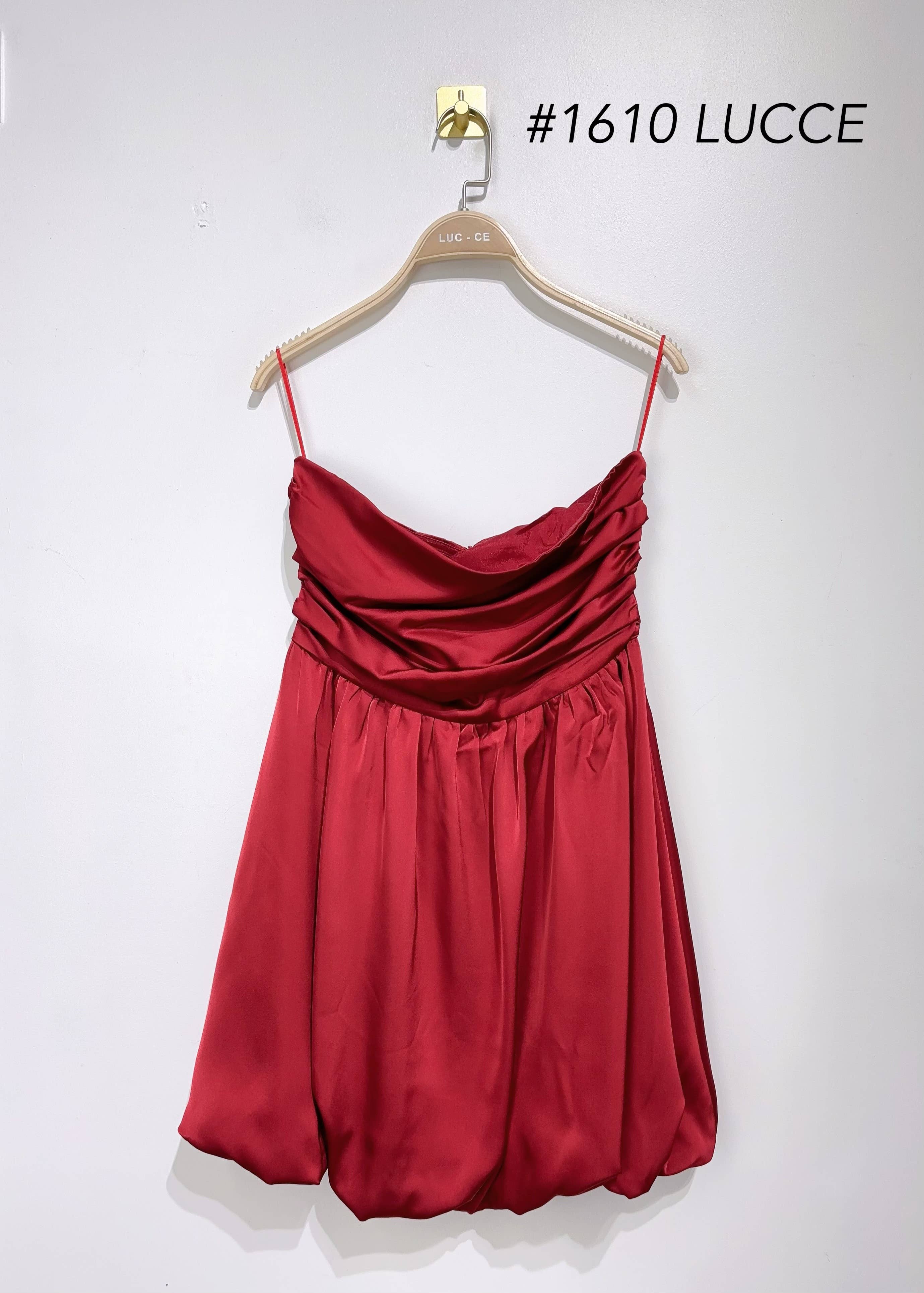 LUCCE - Vendita all'ingrosso Vestito - Donna - Abito in raso senza spalline con bustier plissettato - 16103