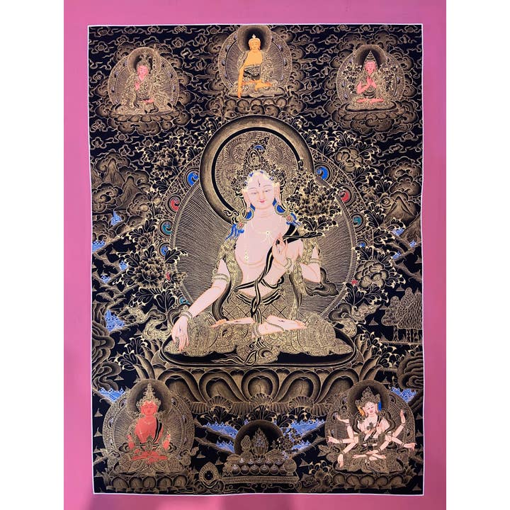 Chef-d'œuvre Thangka de Tara Blanche pour la vente par Art Of Tibet