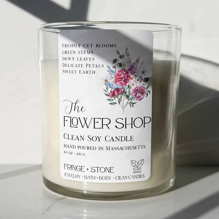 Fringe + Stone - Wholesale Jar/Filled Candle - THE FLOWER SHOP SOY CANDLE 8.5 oz.  -  SPRING COLLECTION 0
