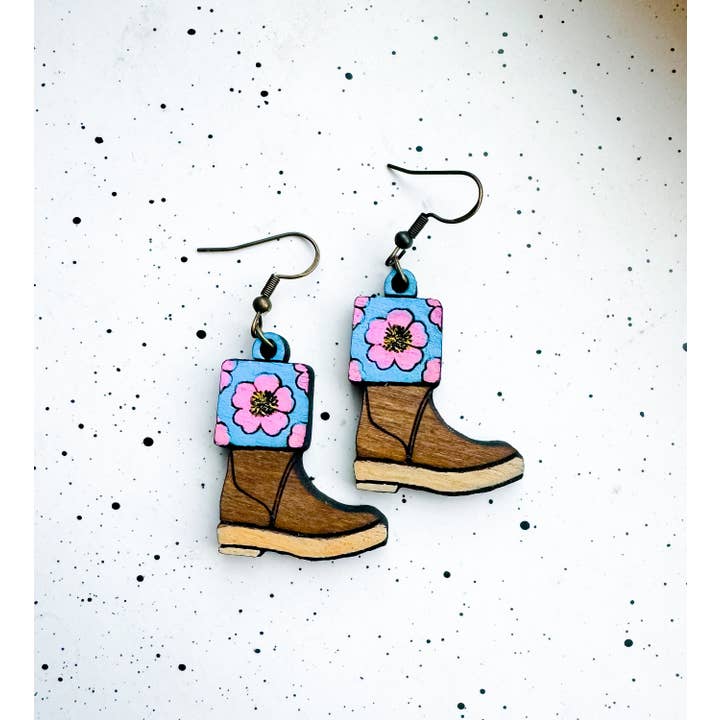 Ak Daisy Chain - Wholesale Dangle Earrings - Arctic Rose Wooden Xtra Tuffs, Alaska, Spring, Gifts for Her