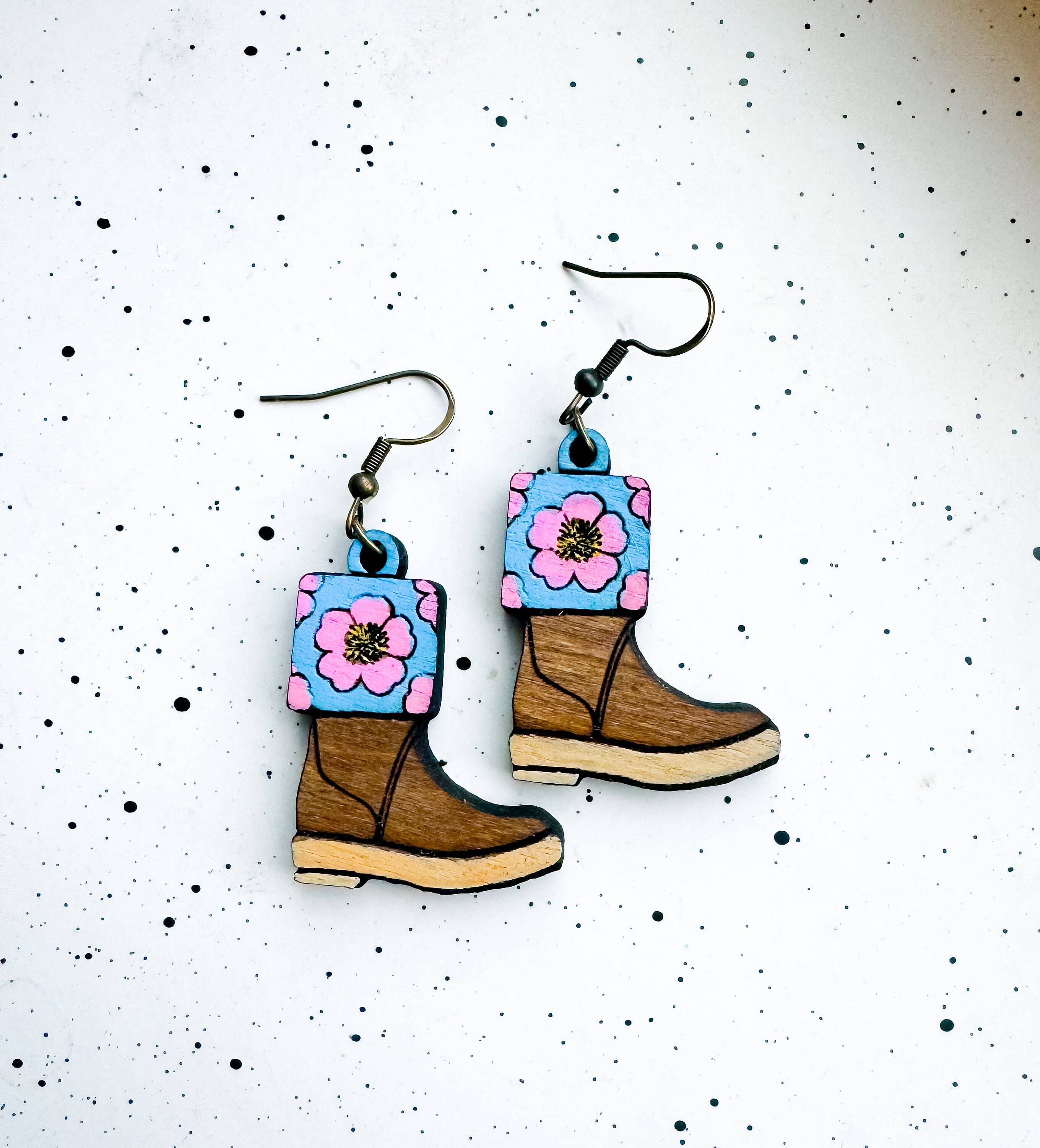 Ak Daisy Chain - Venta al por mayor Pendientes colgantes - Xtra Tuffs de madera de rosa ártica, Alaska, primavera, regalos para ella