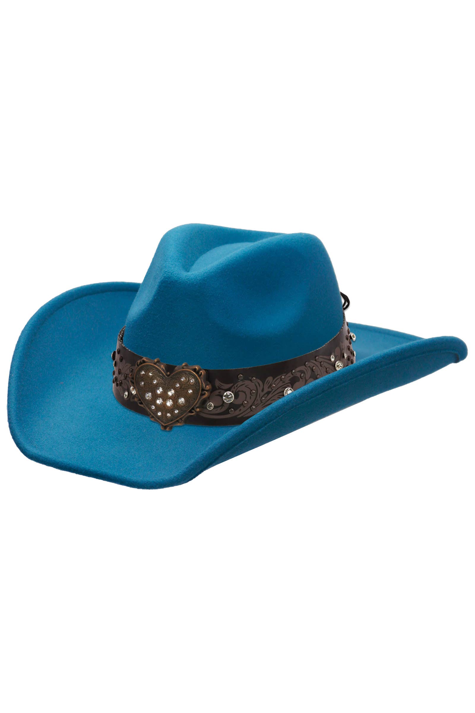 Cap Zone - Venta al por mayor Sombrero cowboy - Unisex - Sombrero vaquero de fieltro con cinturón de strass en forma de corazón24