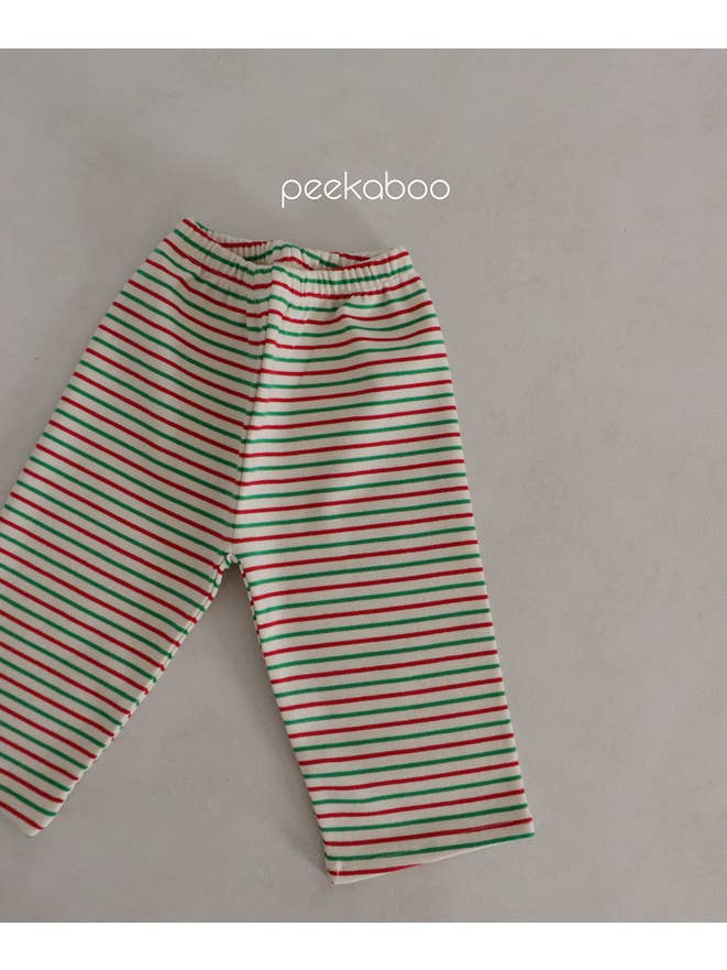 peekaboo - Wholesale Sleepwear Set - Kids - Christmas Pajama | Stripes Long Sleeves and Pants Set Kids4