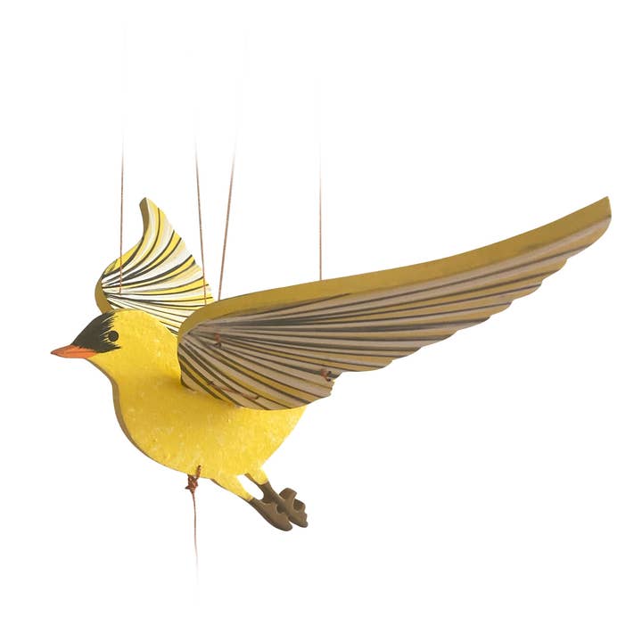 American Goldfinch Bird Flying Mobile for wholesale by Tulia's Artisan Gallery