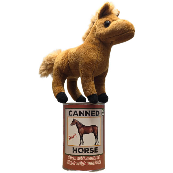 Canned Gifts – Engroshandel Plyslegetøj - Børn og baby – Spirit den dåseindpakkede hest – miljøvenlig og genanvendt bamse4